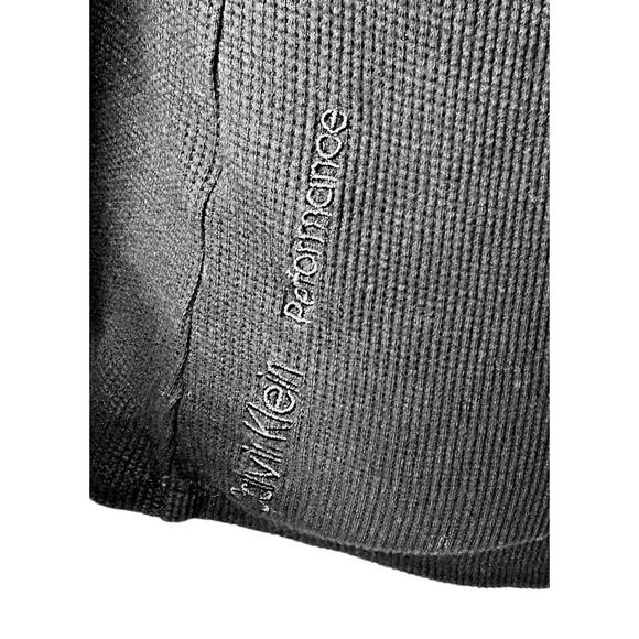 Calvin Klein Performance Waffle Knit Long Sleeve Hoodie Black - Picture 4 of 9